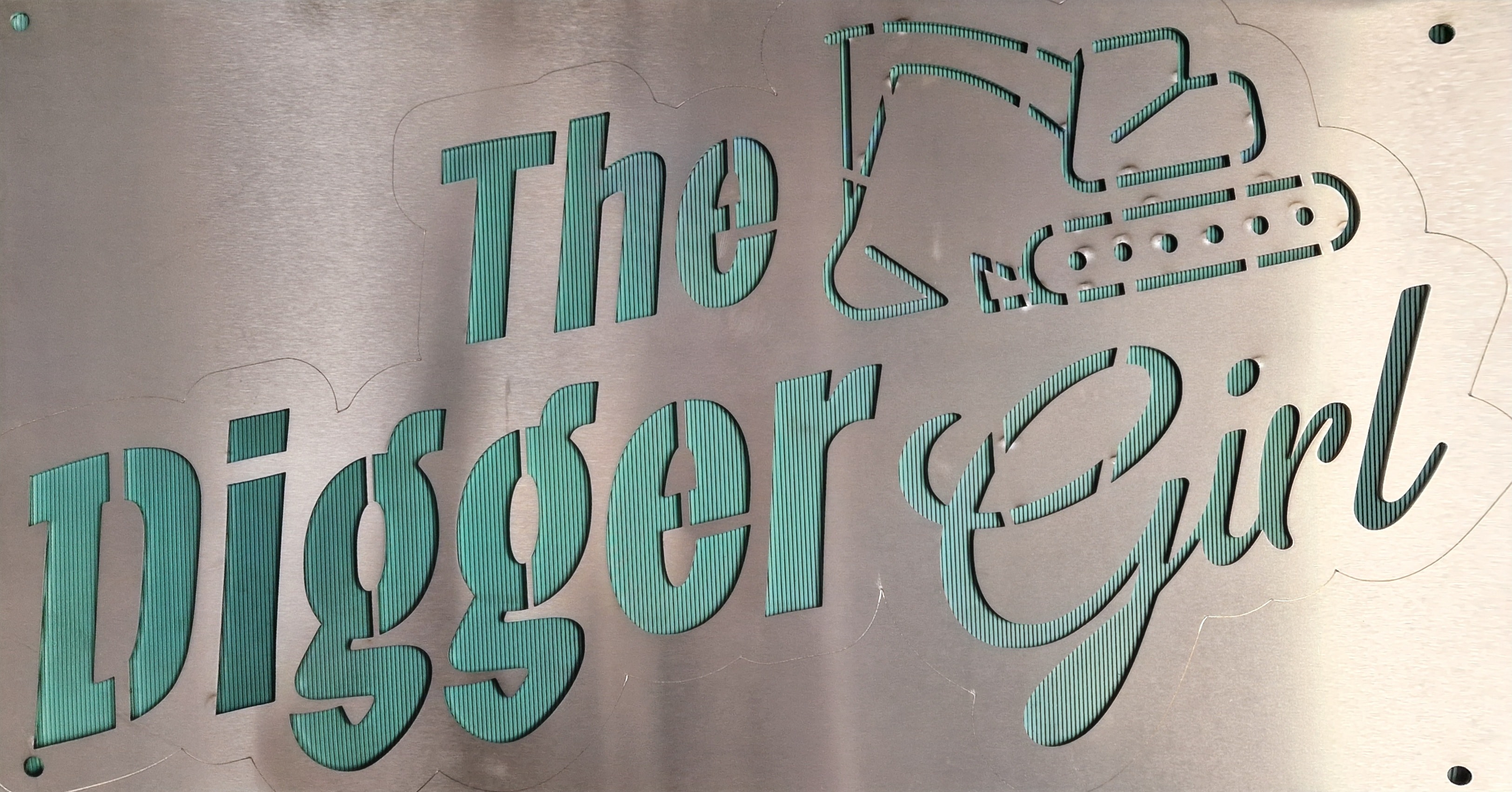 The Digger Girl laser cut sign
