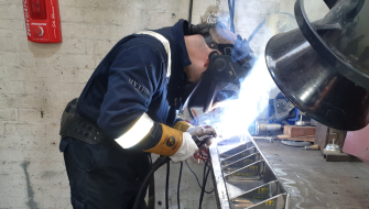 Welding in workshop